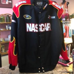 Men’s NASCAR black jacket, XL, red/gold/white logo